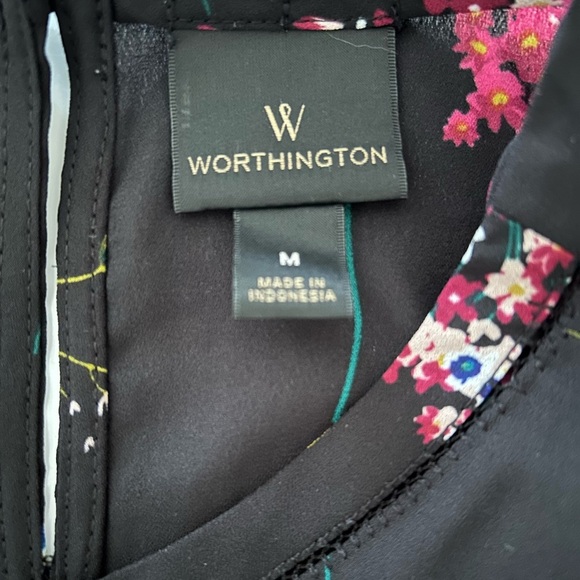 Worthington Pink and Yellow Flutter Sleeve Blouse Medium - Picture 6 of 6